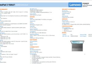 Lenovo IdeaPad 3 15IAU7 82RK00G0UE Laptop, 15.6" FHD Display, Intel Core i7-1255U Processor, 8GB RAM, 512GB PCIe SSD, Wi-Fi, Type-C, HDMI, SD Card Reader