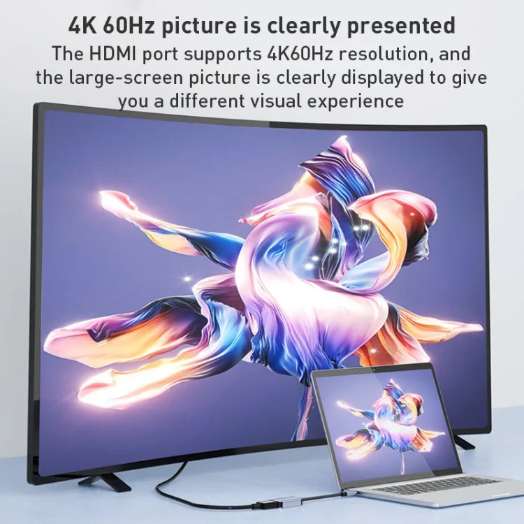 PC2517S_3 USB C to 4K HDMI Adapter (@60Hz), 4096x2160 Resolution,10Gbps Transmission Rate , Output HDTV , Plug and play , Aluminum, Portable, for MacBook Pro, Air ...