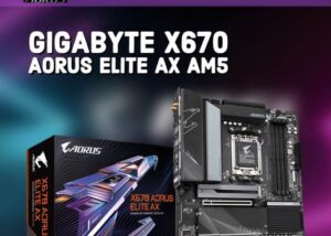 GIGABYTE X670 AORUS ELITE AX AM5 LGA 1718 AMD X670 ATX Motherboard DDR5, Quad M.2, PCIe 5.0, USB 3.2 Gen2X2 Type-C, AMD WiFi 6E, Q-Flash Plus, M.2 EZ-Latch