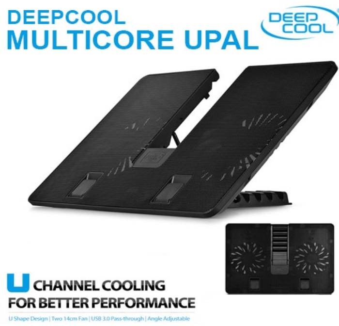id-11134207-23010-vdwx93gct8lvb7 (1) DeepCool U-PAL U Shape Design Notebook Laptop Cooler, Up to 15.6" Laptops , Two 14cm fans, USB 3.0 Pass-through, Angel adjustable - from Expert Zone
