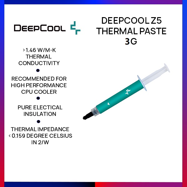 DeepCool Z5 Thermal Paste Cooling Accessory 3g grease weight Excellent Thermal Conductivity , 10 Percent Silver Oxide Compounds - from Expert Zone
