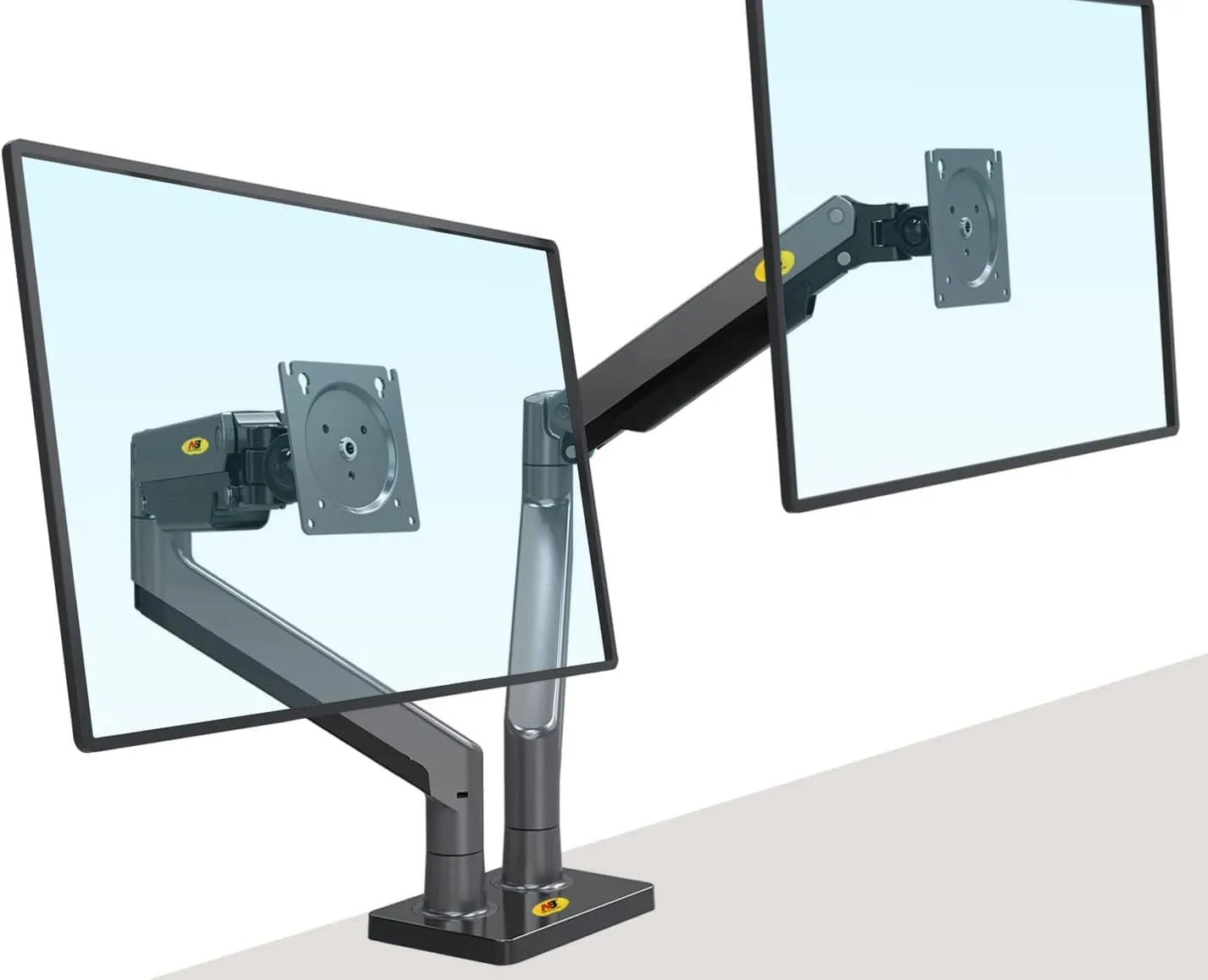 ual Monitor, 22''-32'', Arm Ultra Wide Full Motion Swivel Mount with Gas Spring, Load Capacity from 2 to 15 Kg Each Height Adjustable Stand G35 Dual Monitor Arm Stand 22'' 32''