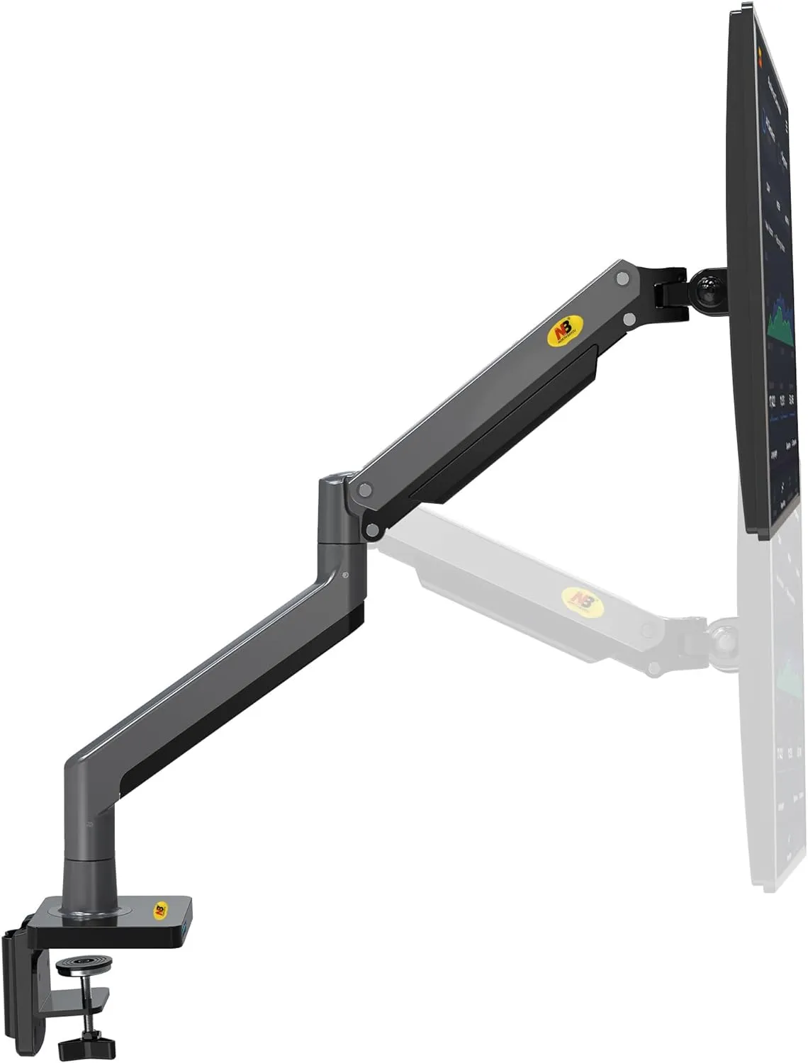 ual Monitor, 22''-32'', Arm Ultra Wide Full Motion Swivel Mount with Gas Spring, Load Capacity from 2 to 15 Kg Each Height Adjustable Stand G35 Dual Monitor Arm Stand 22'' 32''