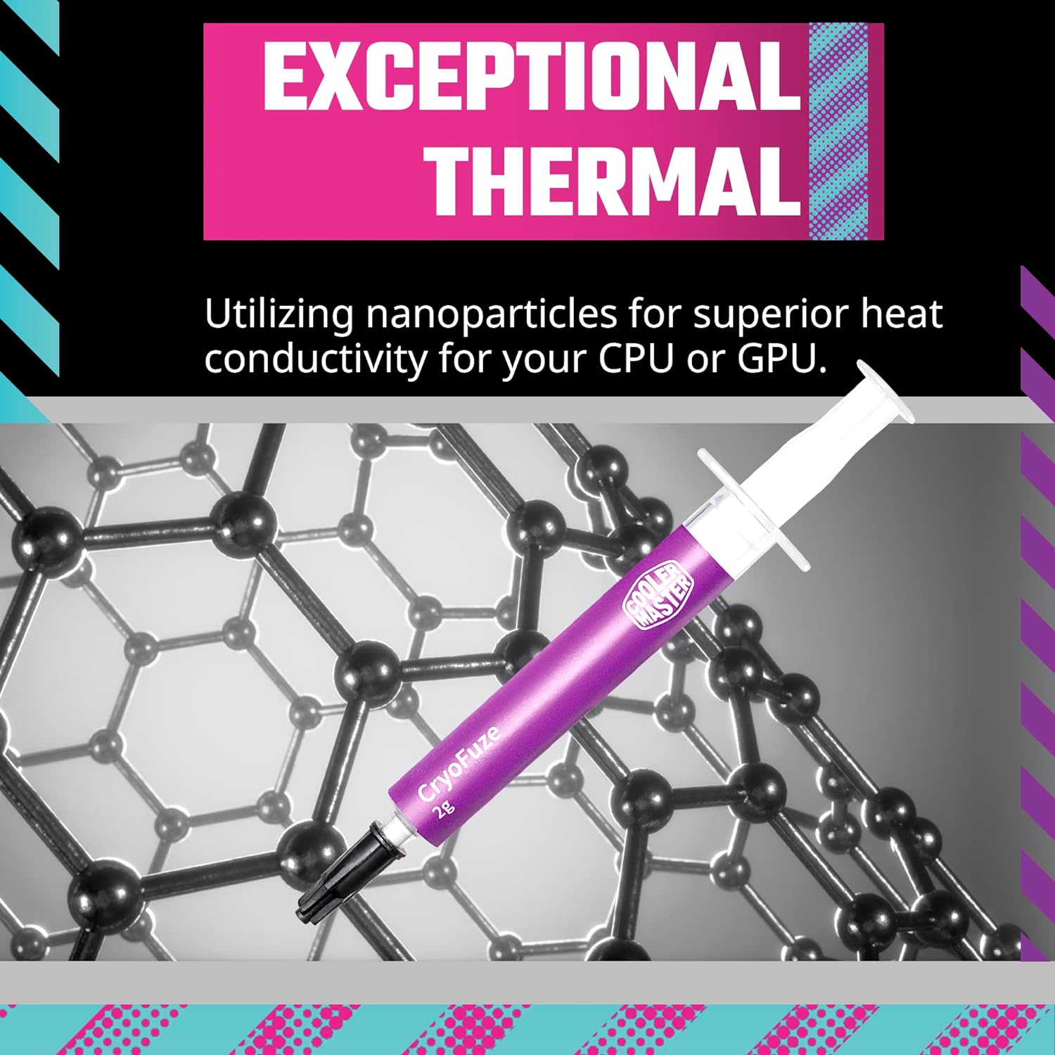 Cooler Master CryoFuze Ultra-High Performance Thermal Paste, Nanoparticles, CPU/GPU Conductivity W/m.k= 14m, Non Corrosive, Temp -50°C up to 250°C for CPU and GPU Coolers  Cooler Master High Performance Thermal Paste