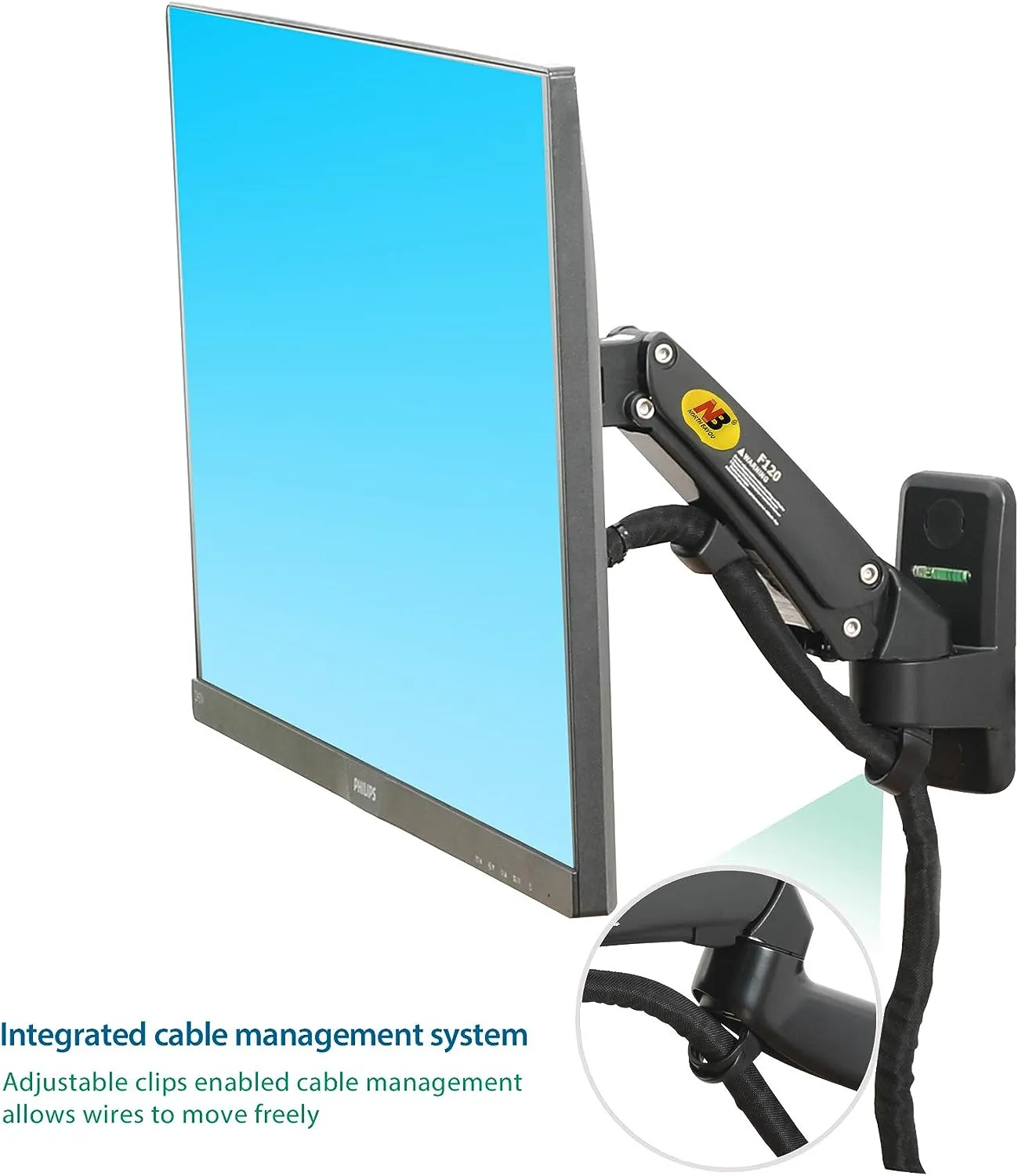 Wall Mount Bracket Arm for LED LCD TV Screen Monitor  - Full Motion Articulating Swivel for 17" ~ 27" Inch Monitors with Adjustable Gas Spring  Wall Mount Bracket Arm Monitor Screen