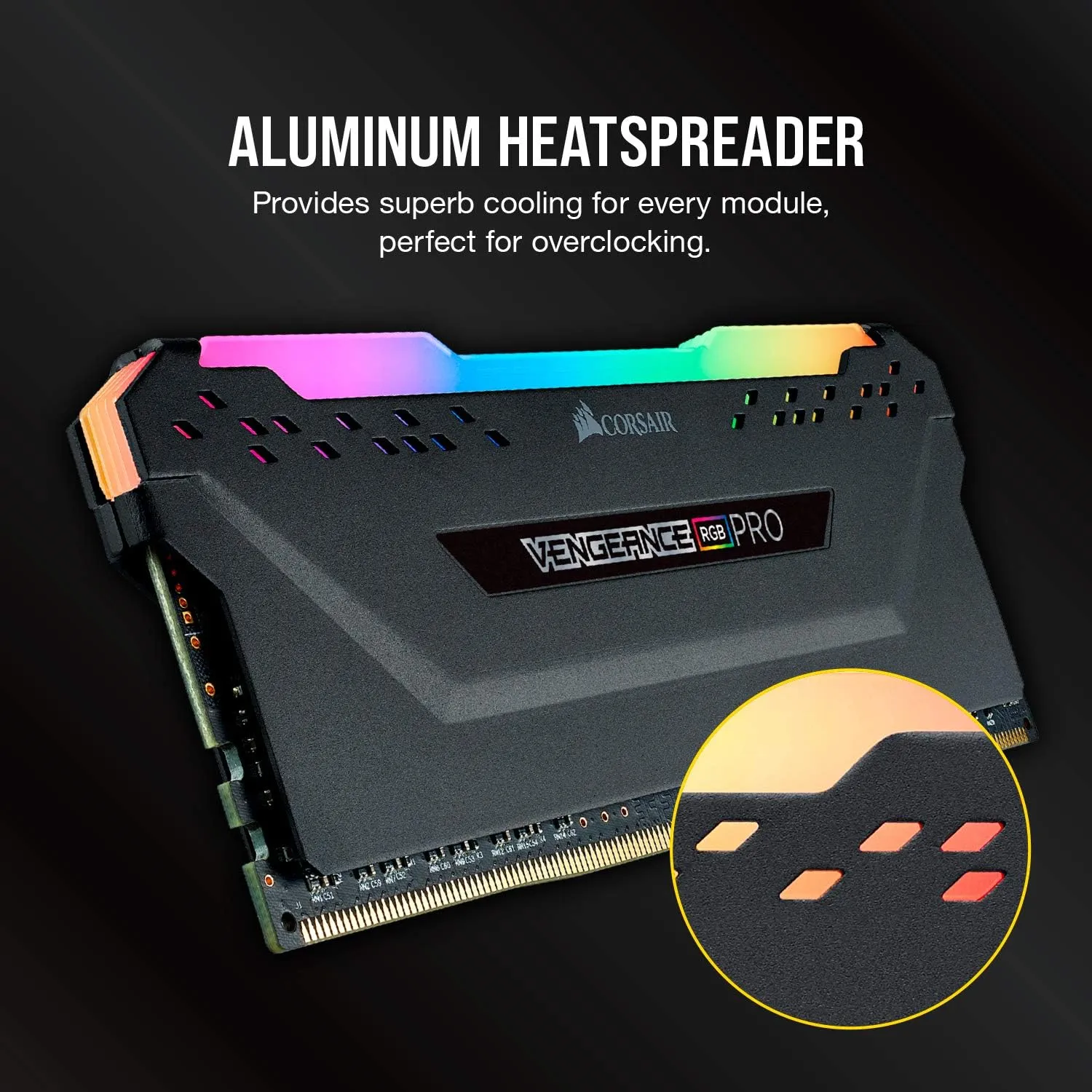 Corsair VENGEANCE RGB PRO DDR4 32GB  3200MHz CL16 288-Pin PC RAM Intel XMP 2.0 iCUE Compatible Computer Memory - Black RAM RGB DDR4 32GB 3200MHz CL16