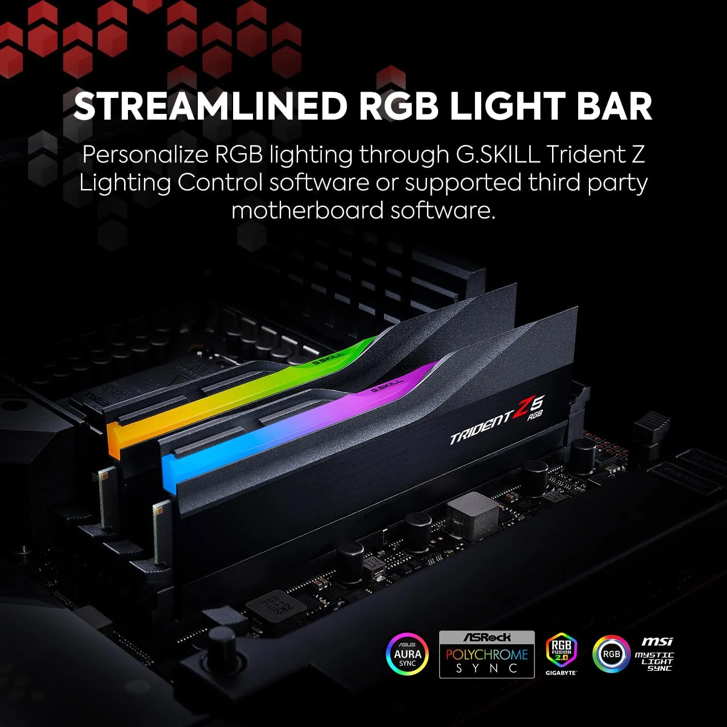 71b5hJJ+L0L._AC_SL1500_ (2) G.SKILL Trident Z5 RGB Series (Intel XMP 3.0) DDR5 RAM 32GB (2x16GB) 6400MT/s CL32-39-39-102 1.40V Desktop Computer Memory UDIMM - Matte Black (F5-6400J3239G16GA2-TZ5RK) RGB Intel DDR5 RAM 32GB 6400