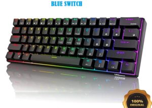 RK ROYAL KLUDGE RK84 RGB 75% Triple Connectivity Mode BT5.0/2.4G/USB-C Hot Swappable Mechanical Keyboard, 84 Keys Wireless Gaming Keyboard - Clicky Blue Switch - English/Arabic RGB 75% Mechanical Keyboard Blue Switch