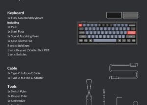 Keychron V4 Wired Custom Mechanical Keyboard,  RGB 60% Layout QMK/VIA Programmable with Hot-swappable Keychron K Pro Red Switch Compatible with Mac Windows Linux - Carbon Black Wired Mechanical Keyboard RGB Red Switch