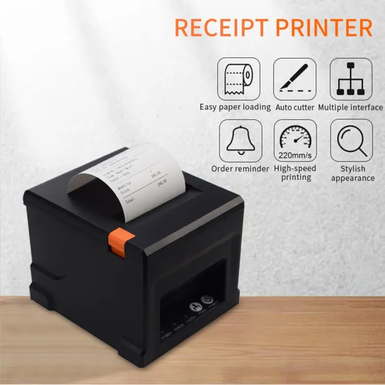 80mm Receipt Thermal Printer with Auto Cutter USB Port Bluetooth Ethernet Connectivity -  220mm/s speed - ABS Portable Receipt Thermal Printer Supports Windows , IOS , Linux and Android Receipt Thermal Printer USB Bluetooth Ethernet