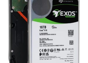 Seagate Exos X18 16TB Enterprise HDD - CMR 3.5 Inch Hyperscale SATA 6Gb/s, 7200 RPM, 512e and 4Kn FastFormat, Low Latency with Enhanced Caching (ST16000NM000J)