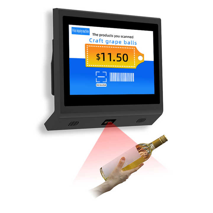 Fixed Mounted Barcode Scanner Module Price Checker - INTEL CORE i3 , 3rd Gen CPU ,  Ram 4G DDRIII , 128  SSD , 11.6" Capacitive Touch Screen  Barcode Scanner Price Checker Touch Screen