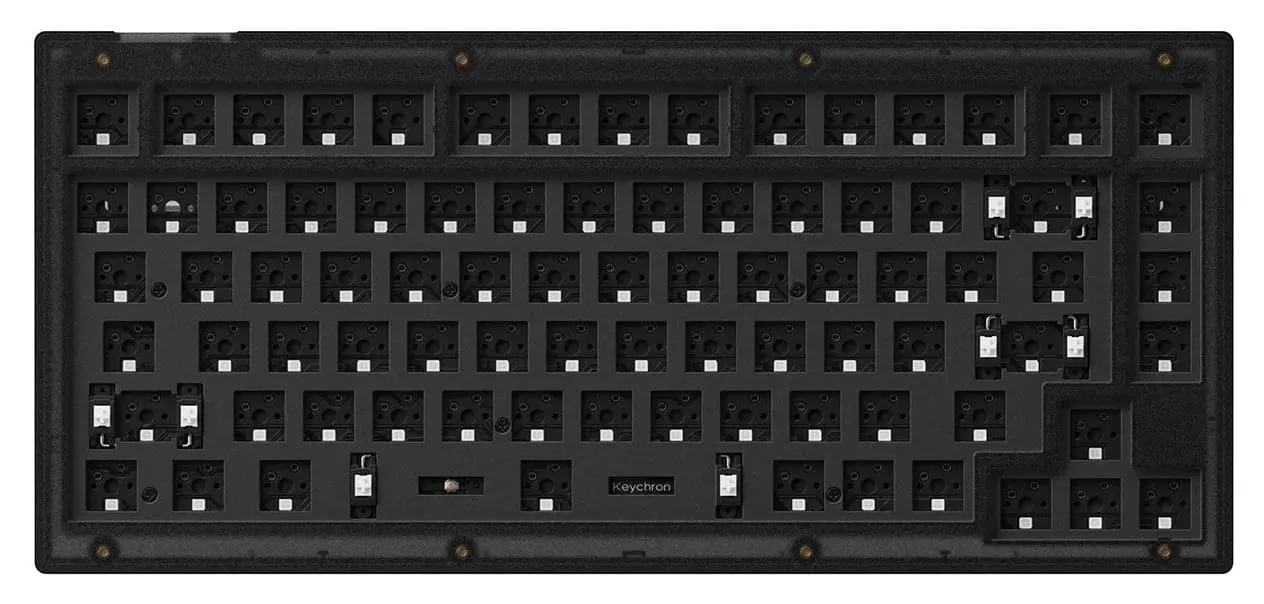 Keychron V1 Max Wireless Custom Mechanical Keyboard | Fully Assembled Knob |2.4 GHz wireless and Bluetooth 5.1 connectivity | compact 75% layout | gasket mount |double-shot PBT keycaps Gateron Jupiter Brown Switches | Carbon Black  Wireless Mechanical Keyboard RGB Brown Switches