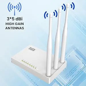 a5255b44-f27a-4b39-93ec-1515fd5d437d.__CR0,0,600,600_PT0_SX300_V1___ WF2409E 300Mbps High-Speed Wireless N Router | Smart 3 x 5dBi High Gain Antennas with Parental Control for Computers, Smartphones, Wireless Cameras High-Speed Wireless N Router 3 Antennas