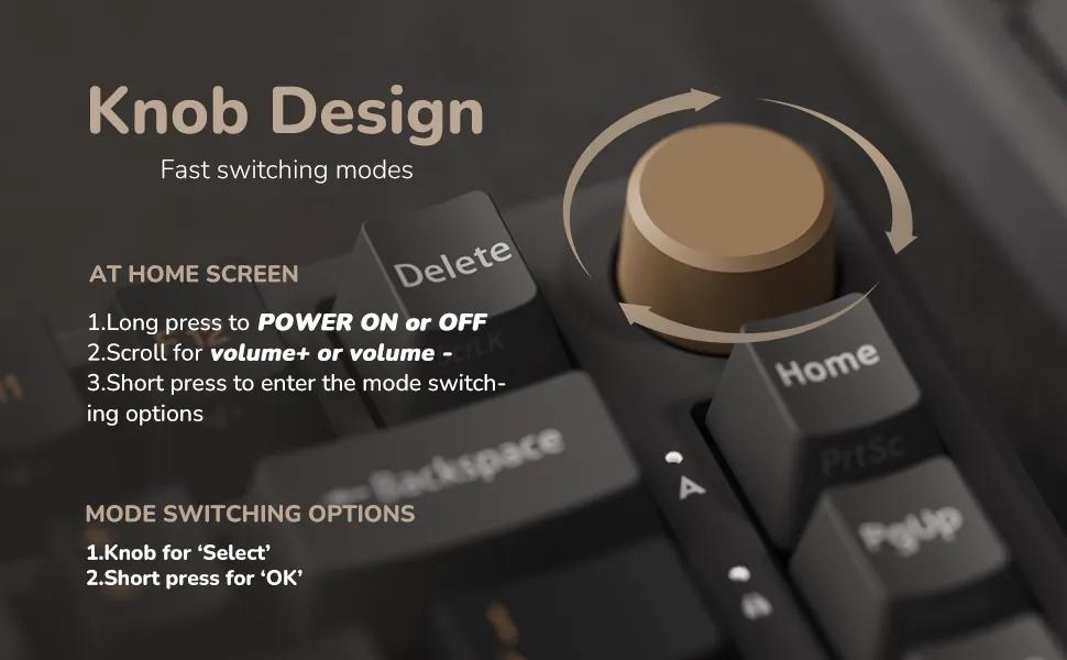 cdbda1ac-5617-496f-9524-80e46aa33075.__CR0,0,970,600_PT0_SX970_V1___ RK ROYAL KLUDGE M75 Wireless Mechanical Keyboard 2.4Ghz/BT5.1/USB-C Gaming Keyboard 75% Layout 81 Keys Gasket Mount with OLED Display & Knob RGB Backlight Hot-Swappable SILVER Switch, ENGLISH/ARABIC - PHANTOM  Wireless Mechanical Keyboard RGB SILVER Switch