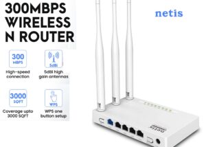 WF2409E 300Mbps High-Speed Wireless N Router | Smart 3 x 5dBi High Gain Antennas with Parental Control for Computers, Smartphones, Wireless Cameras High-Speed Wireless N Router 3 Antennas