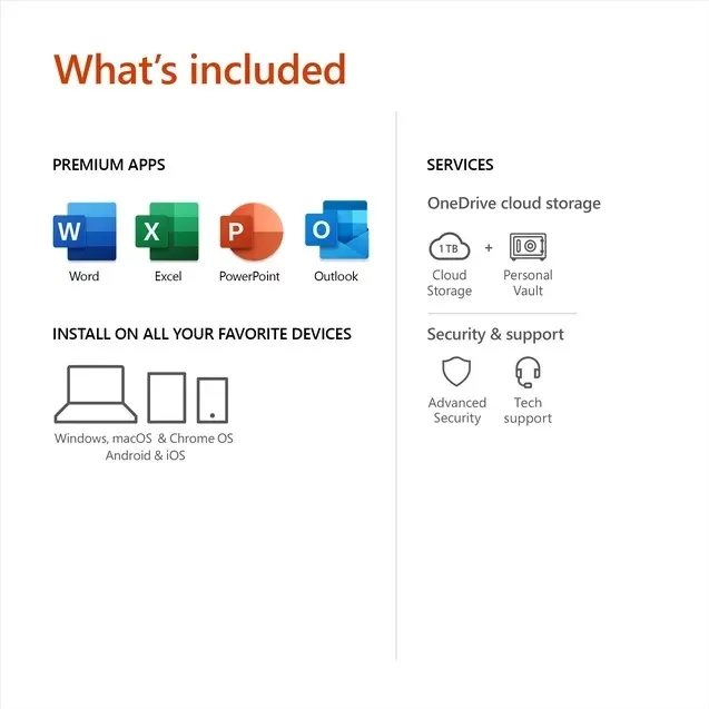 Microsoft Office 365 Personal - Product Key - 1 Account 5 Devices - 1Year