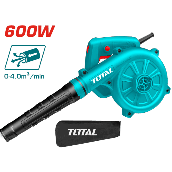 TOTAL Aspirator Blower 650W (Corded) - Variable speed control - 0-4.0m³/min Blowing rate - No-load speed 0-16000rpm -2m Cable length Aspirator Blower 650W Variable speed control