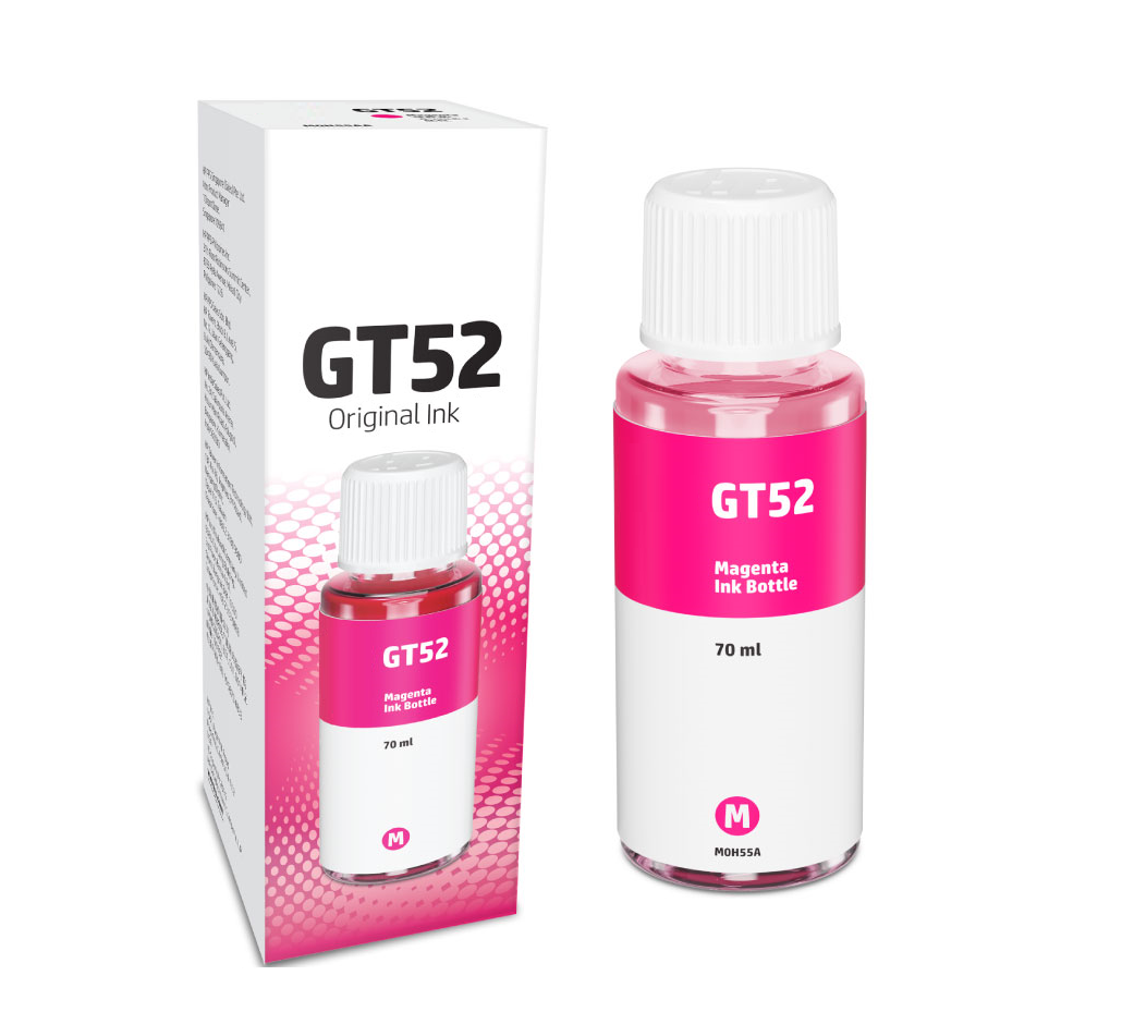 GT52 Magenta Refill Ink Bottle for HP DeskJet Gt5800 series , Tank 110 series , Tank 300 / 400 series , Smart Tank 500 / 600 series - 70 ml GT52 Magenta Refill Ink Bottle