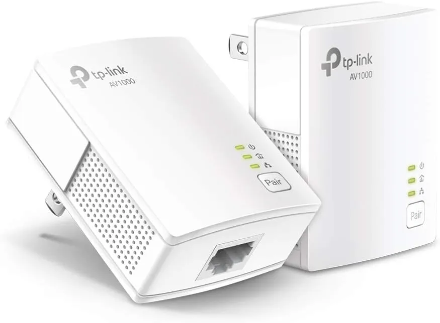 TP-Link Powerline Ethernet Adapter Starter Kit - AV1000 Gigabit Port, Plug&Play, Ethernet Over Power, Nano Size, Ideal for Smart TV, Online Gaming, Wired Connection Only (TL-PA7017 KIT) TP-Link Powerline Ethernet Adapter Starter Kit