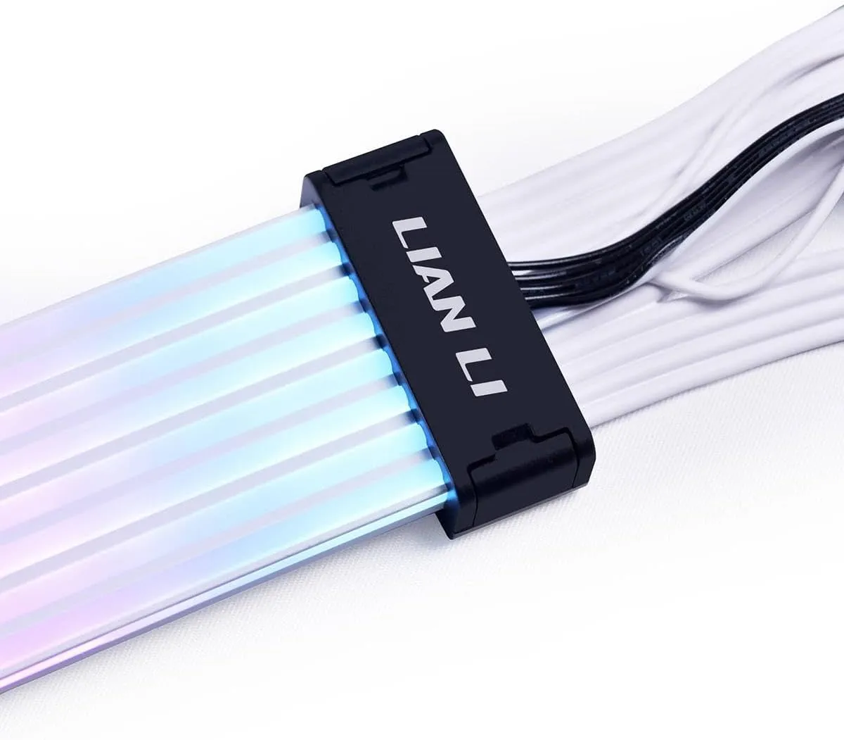 Lian Li Strimer Plus ARGB V2 168-8 VGA power cable PW168-8PV2- Supports motherboard 24-pin, GPU dual 8-pin, and GPU triple 8 pin - 12 Volts -  600 watts - BLACK  Lian Li ARGB VGA Power Cable