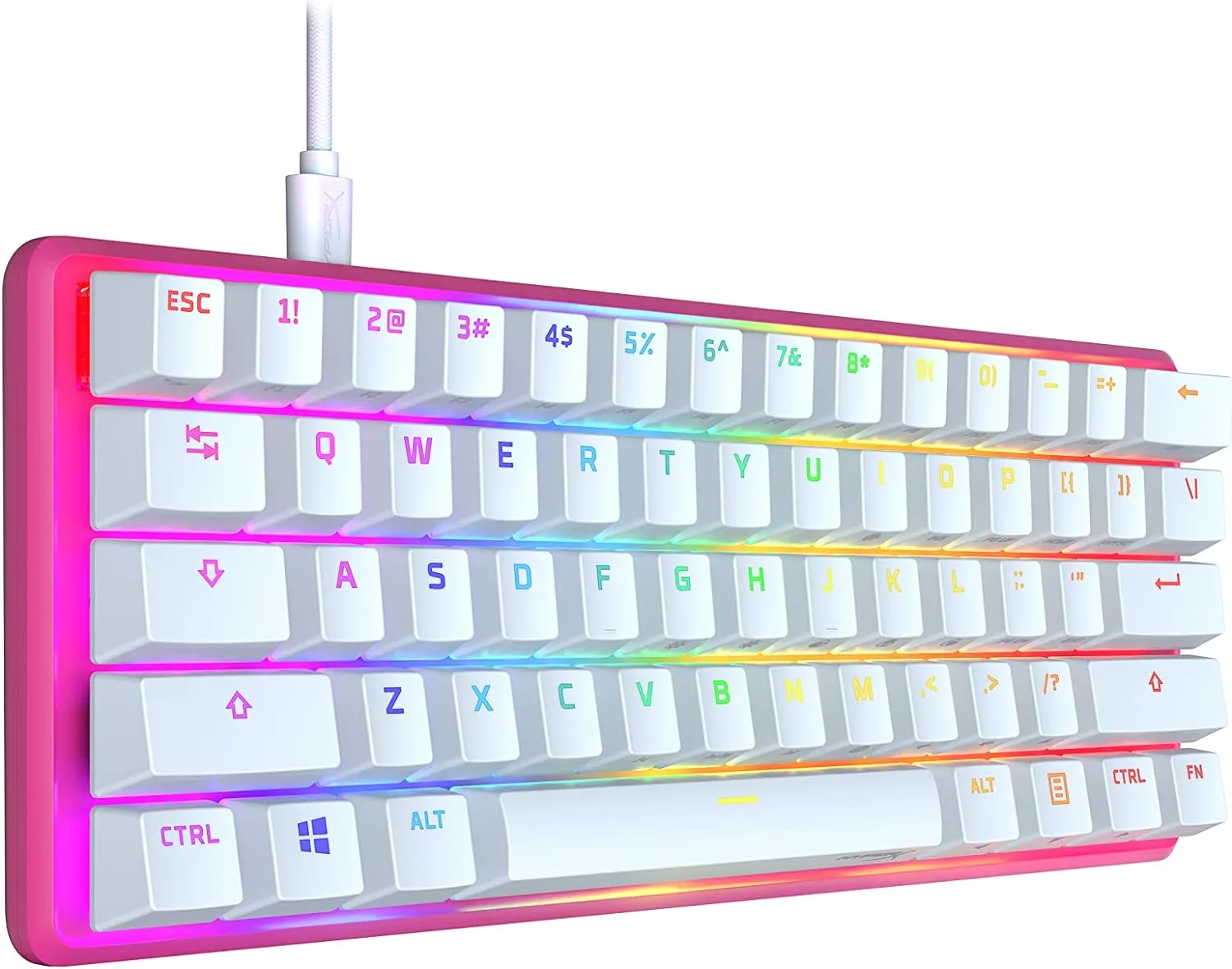 HyperX Alloy Origins 60 - Mechanical Gaming Keyboard - Ultra Compact 60% Form Factor - Linear Red Switch - Double Shot PBT Keycaps - RGB LED Backlit - NGENUITY Software Compatible - Pink  HyperX 60 Mechanical Gaming Keyboard - PINK EDITION HyperX Alloy Origins 60 - Mechanical Gaming Keyboard - Ultra Compact 60% Form Factor - Linear Red Switch - Double Shot PBT Keycaps - RGB LED Backlit - NGENUITY Software Compatible - Pink HyperX 60 Mechanical Gaming Keyboard - PINK EDITION