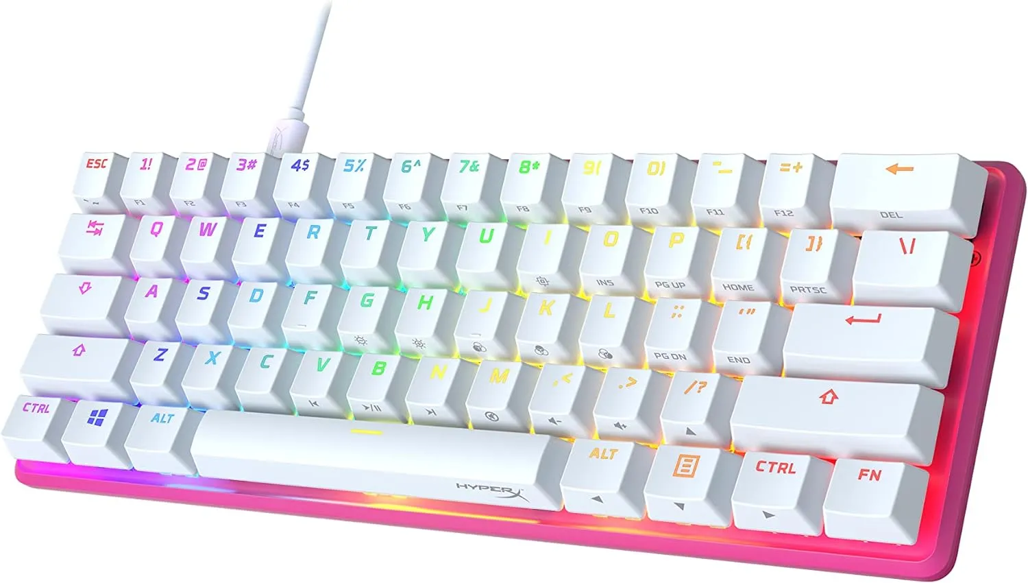 HyperX Alloy Origins 60 - Mechanical Gaming Keyboard - Ultra Compact 60% Form Factor - Linear Red Switch - Double Shot PBT Keycaps - RGB LED Backlit - NGENUITY Software Compatible - Pink  HyperX 60 Mechanical Gaming Keyboard - PINK EDITION HyperX Alloy Origins 60 - Mechanical Gaming Keyboard - Ultra Compact 60% Form Factor - Linear Red Switch - Double Shot PBT Keycaps - RGB LED Backlit - NGENUITY Software Compatible - Pink HyperX 60 Mechanical Gaming Keyboard - PINK EDITION