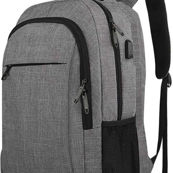 Grey Laptop Backpack Fits 15.6 Notebook