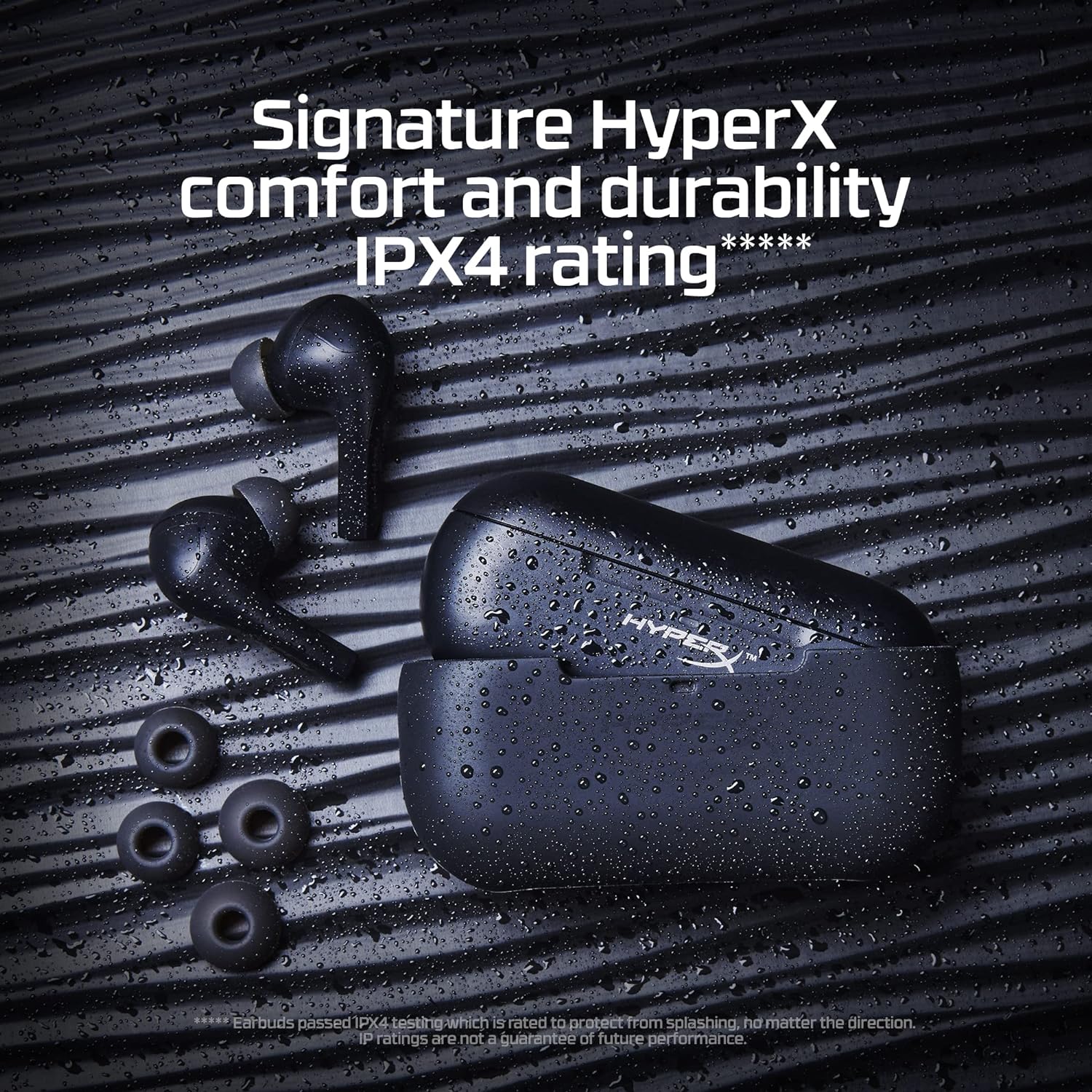 HyperX Cloud Mix Buds - True Wireless Earbuds, Low Latency 2.4GHz Gaming Mode, Bluetooth Compatible, Long-Lasting Battery, 12mm Drivers, 3 Silicone Ear Tip Sizes, DTS Headphone HyperX Cloud Mix Buds Wireless Earbuds