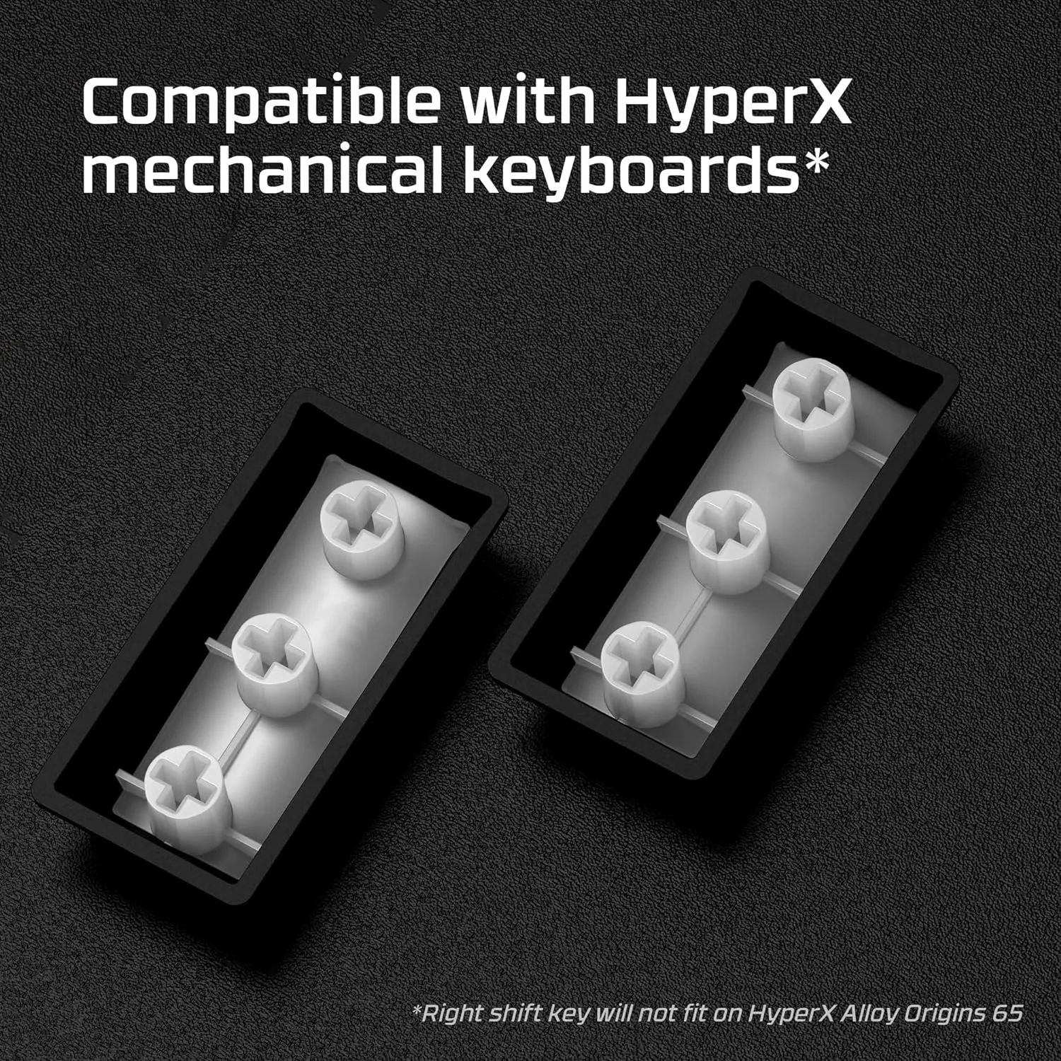 HyperX PBT Keycaps – Full Key Set, Double Shot PBT Material, English (US) Layout, 104 Keys – Black HyperX PBT Keycaps Double Shot PBT