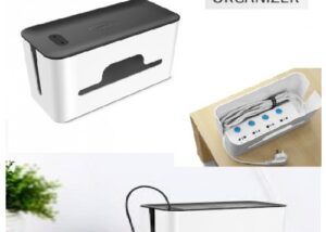 UGREEN Desktop Cable Organizer Box for Power Strip Storage - USB Charger Cable Management High-capacity Box  |  27.8 x 12.8 x 13 cm Desktop Cable Power Strip Organizer Box