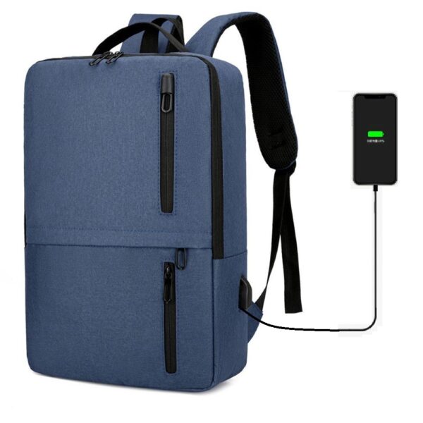 Laptop Backpack  Business / Travel  | USB Charging Port | Holds Up to 15.6" Laptops & Tablets | Waterproof | Anti-theft Pockets | Lightweight | Organized Compartments Slim Formal Design - BLUE Slim Formal Organized BLUE Laptop Backpack