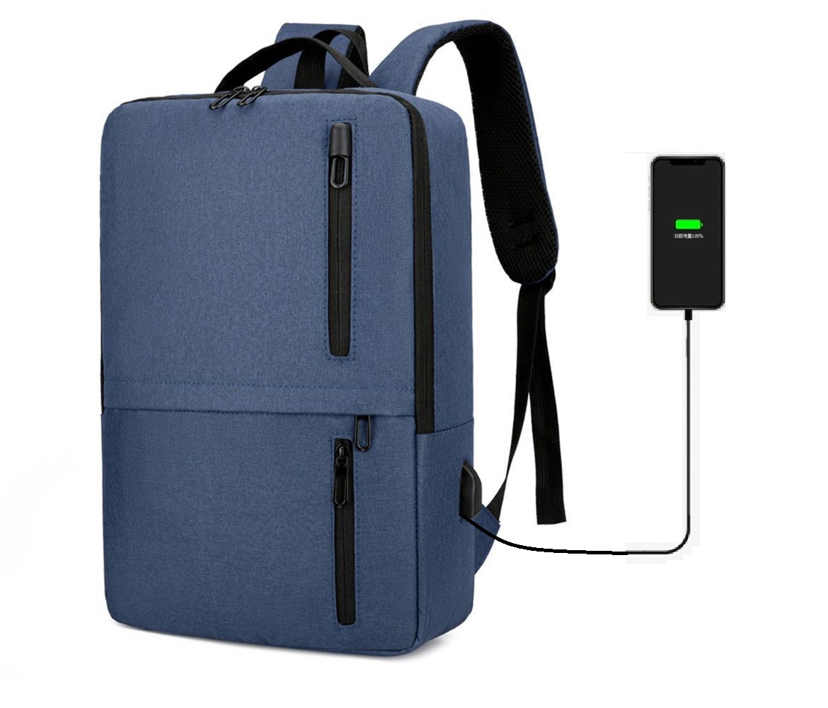Laptop Backpack  Business / Travel  | USB Charging Port | Holds Up to 15.6" Laptops & Tablets | Waterproof | Anti-theft Pockets | Lightweight | Organized Compartments Slim Formal Design - BLUE Slim Formal Organized BLUE Laptop Backpack