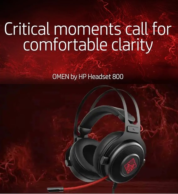 ERUERUERYEWYRY OMEN by HP Gaming Headset 800 with DTS Headphone :X Surround for PC, Mac, PS4, Xbox One, Retractable Mic, Black/Red OMEN by HP Gaming Headset 800