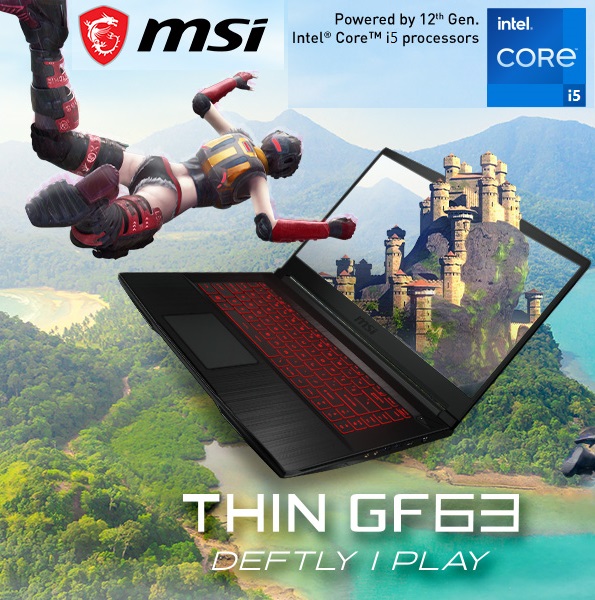 FGHJFGJFGHJHK MSI Thin GF63 Gaming Laptop: Intel Core i5-12450H GeForce RTX 2050, 15.6" FHD, 144Hz, 8GB DDR4, 512GB NVMe SSD, Type-C USB 3.2 Gen 1, Cooler Boost 5, Win 11 Home: Black | 12UCX-814US MSI Gaming Laptop i5-12450H RTX-2050 Win11