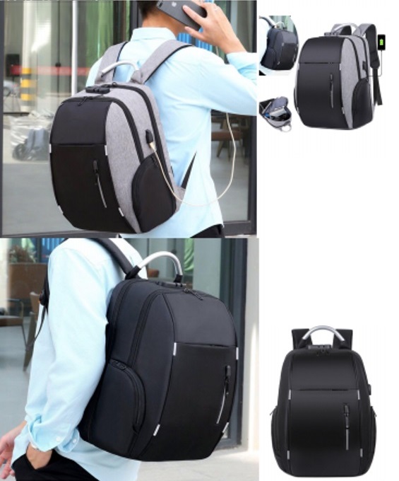  Laptop Backpack  Business / Travel | Expandable |  USB Charging Port | 15.6" | Waterproof | Password Lock Anti-theft | Lightweight | BLACK  BLACK Laptop Backpack Anti-theft Lock