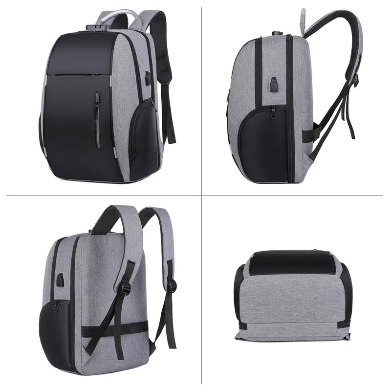  Laptop Backpack  Business / Travel | Expandable |  USB Charging Port | 15.6" | Waterproof | Password Lock Anti-theft | Lightweight | BLACK  BLACK Laptop Backpack Anti-theft Lock