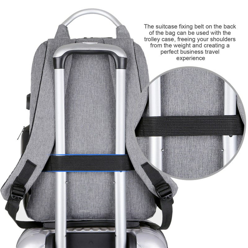  Laptop Backpack  Business / Travel | Expandable |  USB Charging Port | 15.6" | Waterproof | Password Lock Anti-theft | Lightweight | BLACK  BLACK Laptop Backpack Anti-theft Lock