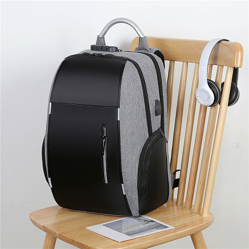  Laptop Backpack  Business / Travel | Expandable |  USB Charging Port | 15.6" | Waterproof | Password Lock Anti-theft | Lightweight | BLACK  BLACK Laptop Backpack Anti-theft Lock