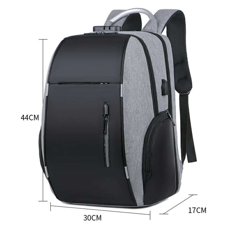  Laptop Backpack  Business / Travel | Expandable |  USB Charging Port | 15.6" | Waterproof | Password Lock Anti-theft | Lightweight | BLACK  BLACK Laptop Backpack Anti-theft Lock