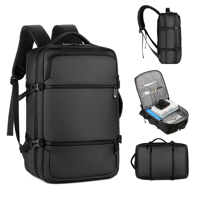 Laptop Backpack - Holds up to 15.6" Laptops & Tablets - Waterproof - Ergonomic Softback - Electronics Impact Protection - Luggage Strap - Organized Pockets - Suitable for Travel, University , Collage , School - BLACK BLACK Ergonomic Waterproof 15.6" Laptop Backpack