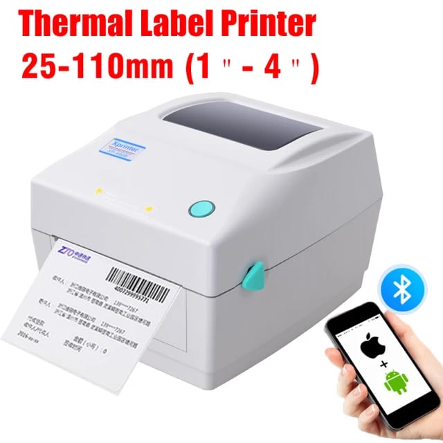 XP-460B Desktop Thermal Label Printer for Shipping Packages, Barcode Thermal Printer for Windows & Mac, 25-110mm Label - USB Interface + BLUETOOTH - High Speed 152mm/s Thermal Label Printer Shipping Barcode BLUETOOTH USB 