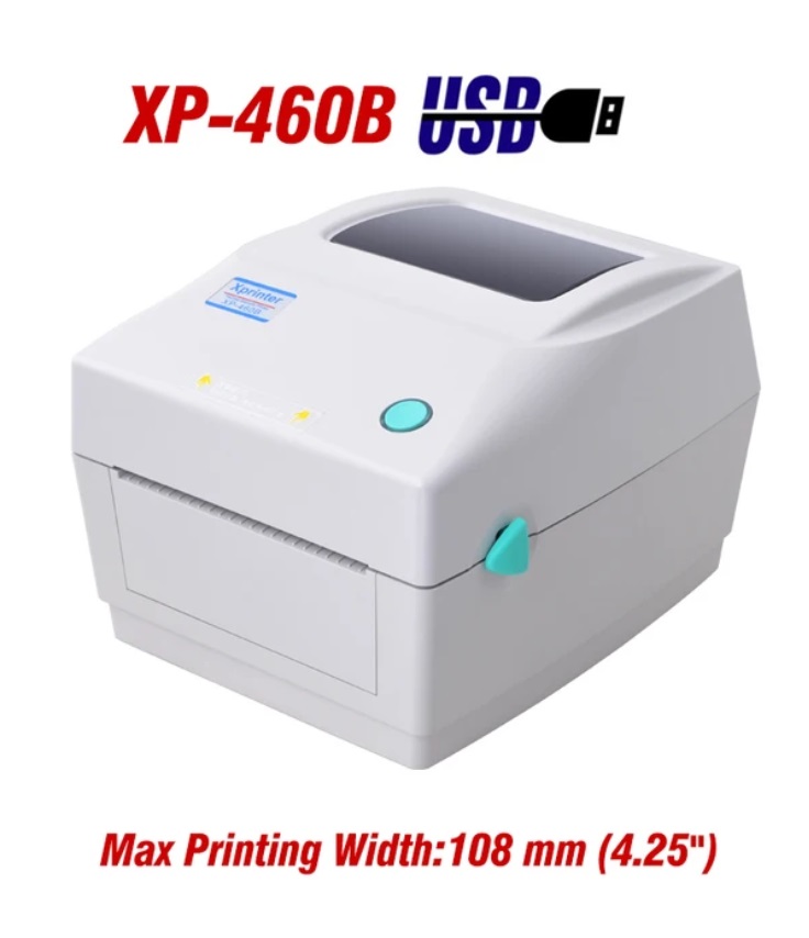 XP-460B Desktop Thermal Label Printer for Shipping Packages, Barcode Thermal Printer for Windows & Mac, 25-110mm Label - USB Interface - High Speed 152mm/s Thermal Label Printer Shipping Barcode USB 