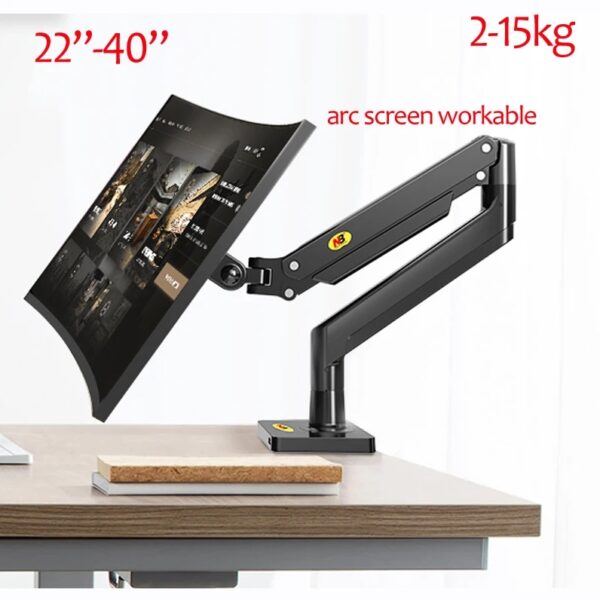Gas Spring Arm 22" - 40" Curved Arc Screen Desktop Monitor Holder | 360 Rotation | 3 - 15 kgs | Monitor Mount Arm with USB 3.0 Curved Arc Screen Desktop Monitor Holder