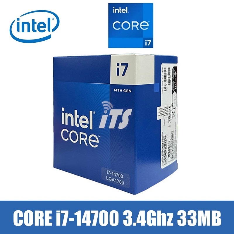 INTEL i7 14700 CPU 4.2GHz (5.4GHz Turbo) 14th Gen LGA1700 20-Cores 28-Threads 61MB 65W UHD Graphics 770 Retail Raptor Lake with Fan - BOX INTEL i7 14700 CPU with Fan