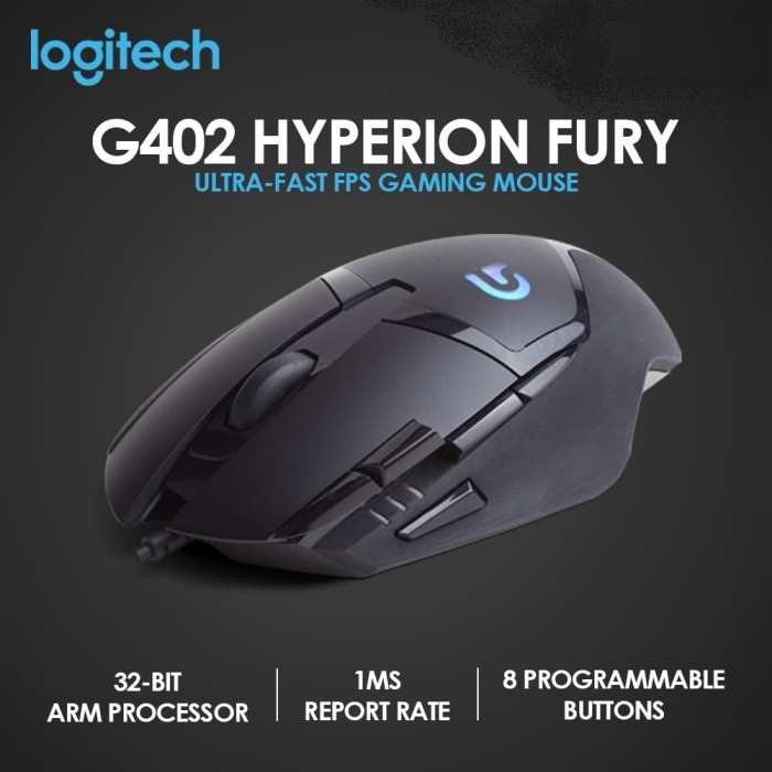 910-004073 Hyperion Fury USB Wired Gaming Mouse Logitech G402 Hyperion Fury USB Wired Gaming Mouse , 4,000 DPI, Lightweight, 8 Programmable Buttons, Compatible for PC/Mac - Black 910-004073 Hyperion Fury USB Wired Gaming Mouse Logitech G402 Hyperion Fury USB Wired Gaming Mouse , 4,000 DPI, Lightweight, 8 Programmable Buttons, Compatible for PC/Mac - Black