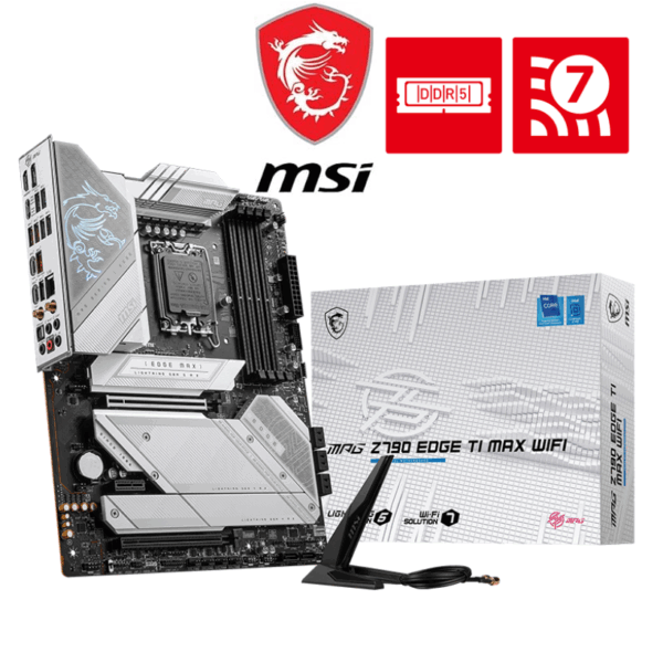 MSI WiFi Gaming Motherboard DDR5 12th 13th Gen MSI MPG Z790 EDGE TI MAX WIFI | Gaming Motherboard (Supports 12th/13th Gen Intel Processors, LGA 1700, DDR5, PCIe 5.0, M.2, 2.5Gbps LAN, USB 3.2 Gen2, Wi-Fi 7, ATX)