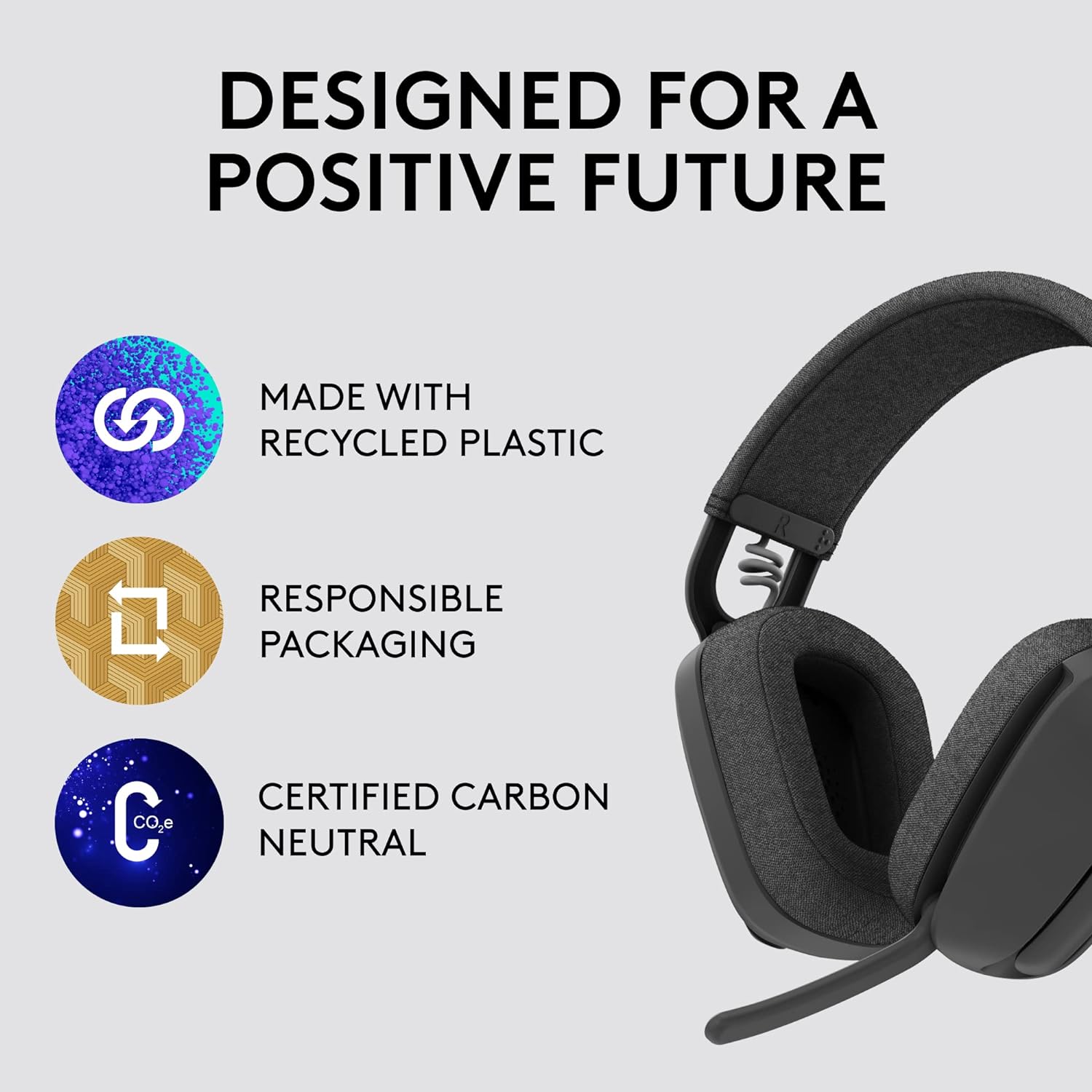 Zone Vibe 100 Wireless Over Ear Headphones Logitech Zone Vibe 100 Lightweight Wireless Over Ear Headphones with Noise Canceling Microphone, Advanced Multipoint Bluetooth Headset, Works with Teams, Google Meet, Zoom, Mac/PC - Graphite