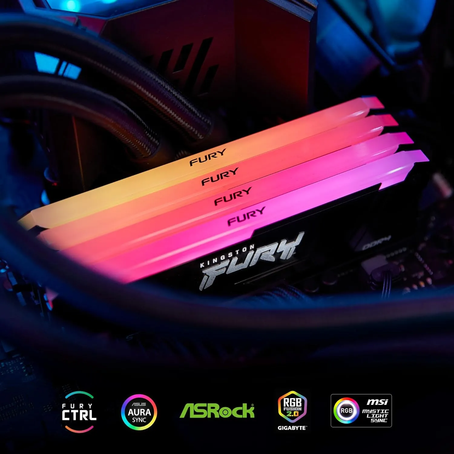 KF436C18BB2A/32 32GB RAM 3600 DDR4 CL18 Kingston FURY Beast 32GB RAM 3600MT/s DDR4 CL18 Desktop Memory Single Module | Intel XMP | AMD Ryzen | Plug n Play | RGB Infrared Syncing | KF436C18BB2A/32
