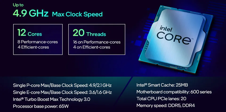 CPU Core i7 12th Gen Intel Core i7-12700F - CPU Core i7 12th Gen Alder Lake 12-Core (8P+4E) 2.1 GHz LGA 1700 65W Desktop Processor -  TRAY